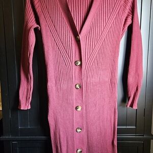 Ava & Viv Ribbed Knit Sweater in Rich Pink